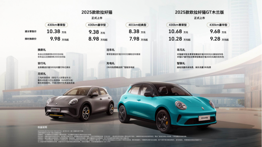 以经典设计解构潮流基因！2025款欧拉好猫限时换新价7.98万起